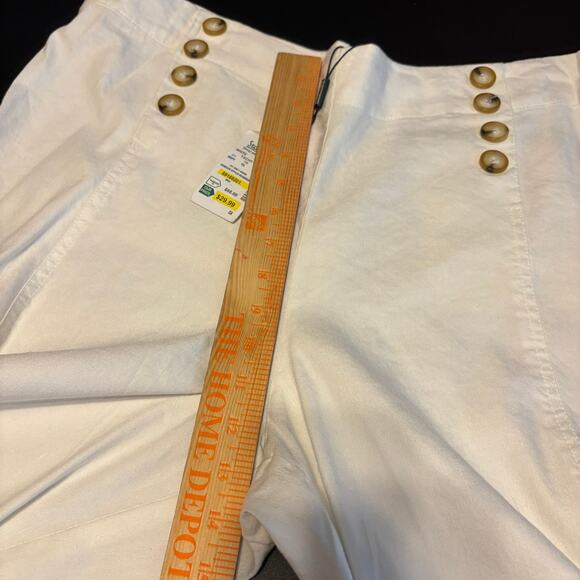 NWT For Cynthia Linen Blend White Crop Pants Wide Leg Summer Vacation Beach - Picture 4 of 7